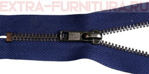 Молния джинсовая № 4, 16 см, черный оксид, цв.330 темно-синий