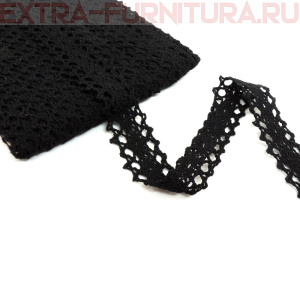 Тесьма вязаная арт.TBY-6307-1 шир.20мм, цв.03 черный, уп.10м