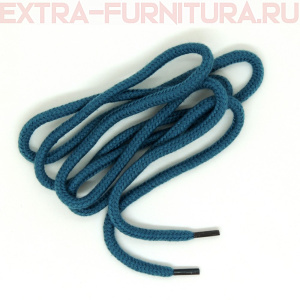 Шнурки круглые 130 см, Хлопок, цв.изумруд