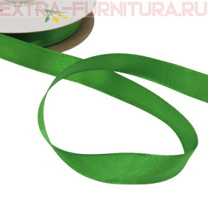 Лента атласная 12 мм цв. 106 зеленый рул. 27,42м