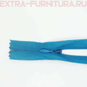 Молния потайная № 3, 50 см, цв. 208 бирюзовый п/э пл.9,3 гр/м
