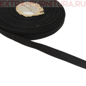 Лента вешалочная, шир.8мм, цв.черный, уп.25м
