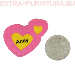 Нашивка ANDY цв.желтый,розовый