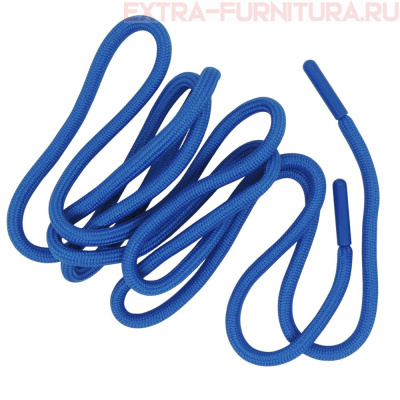 Шнурки круглые 150см, шир.6мм, цв.213 василек, пласт.наконечник, уп.100шт