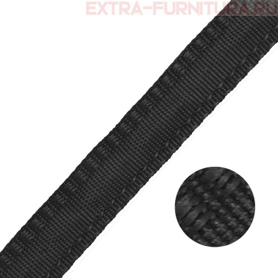 Тесьма брючная арт.4316 шир. 16мм, односторонняя, цв. черный, уп.50м