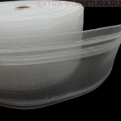 Лента шторная шир.100мм арт.1088-0 органза, уп.50м*12уп. эффект люверсов