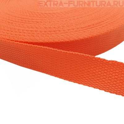 Стропа шир.25мм, цв.110 оранжевый, уп.50м, пл. 9,8 гр/м