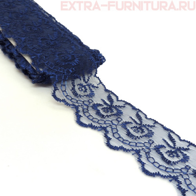Кружево ш 3,5 см, цв.синий (10 ярдов)